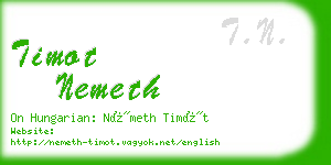 timot nemeth business card